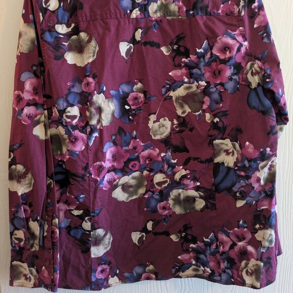 iJeans by Buffalo Floral Button Up Western Button Down Cotton Top Size XL - Picture 2 of 6